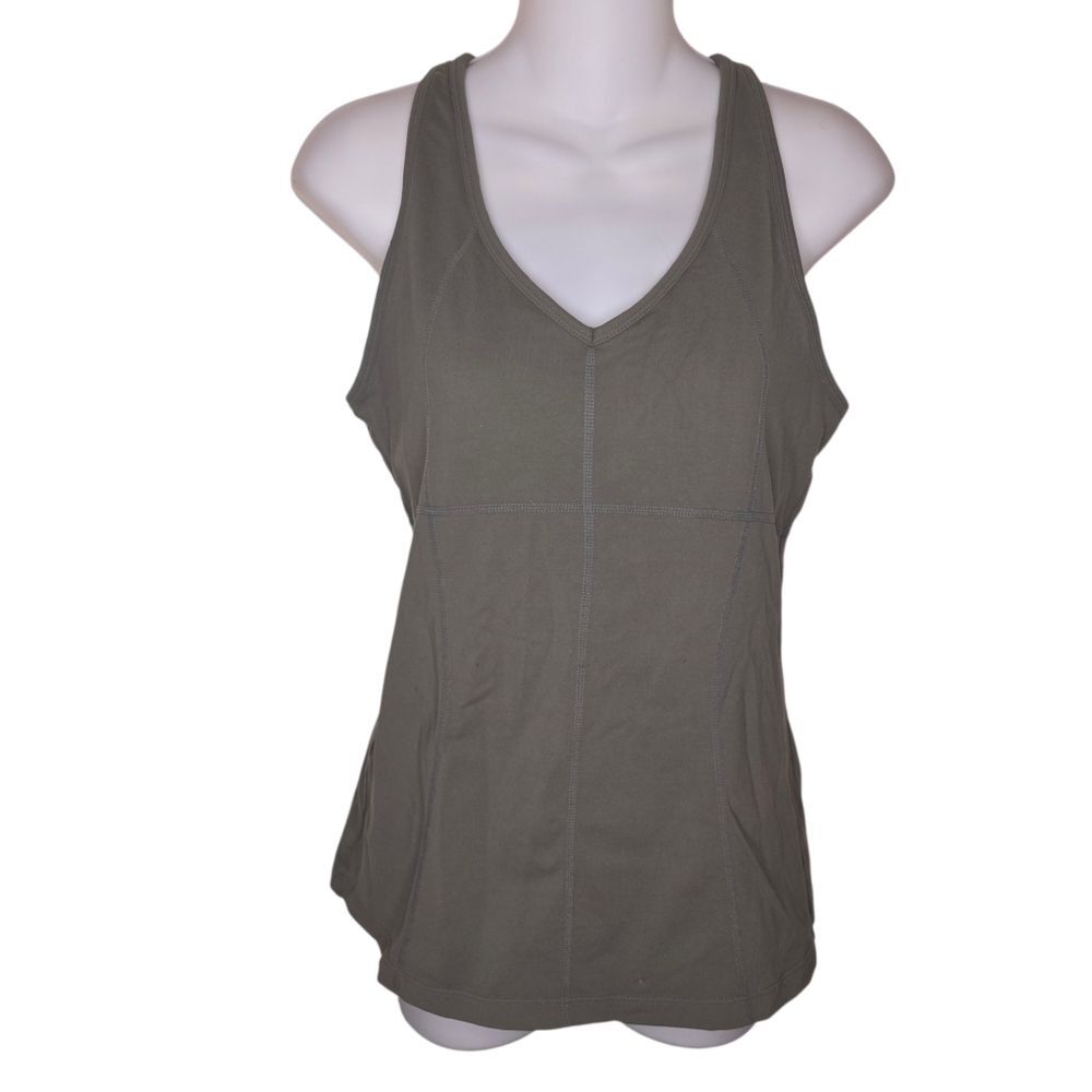 Athleta Olive Green Athletic Workout Yoga Tank Top, Size Medium